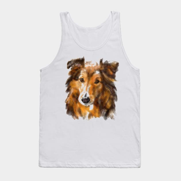 Sweet Affectionate Sheltie Shetland Sheepdog Tank Top by LITDigitalArt